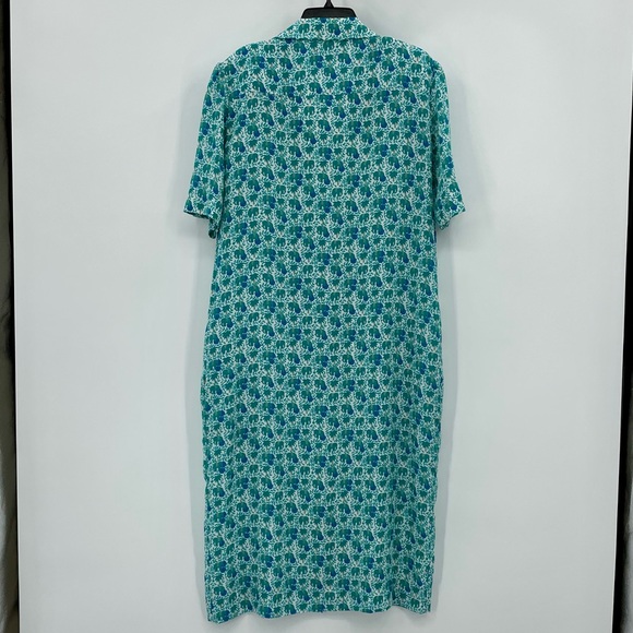Vintage Schrader Elephant Palm Tree Button Front Short Sleeve Dress Sz 10 - Picture 2 of 8
